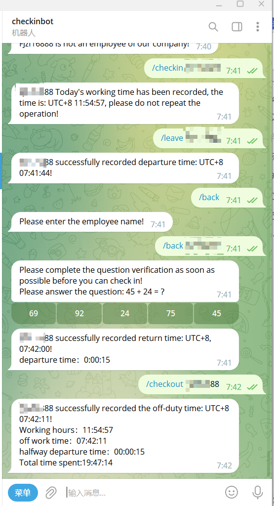Clock-In robot